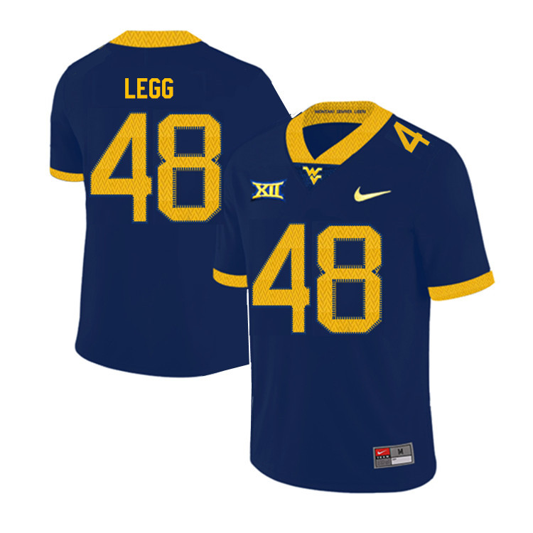 2019 Men #48 Casey Legg West Virginia Mountaineers College Football Jerseys Sale-Navy